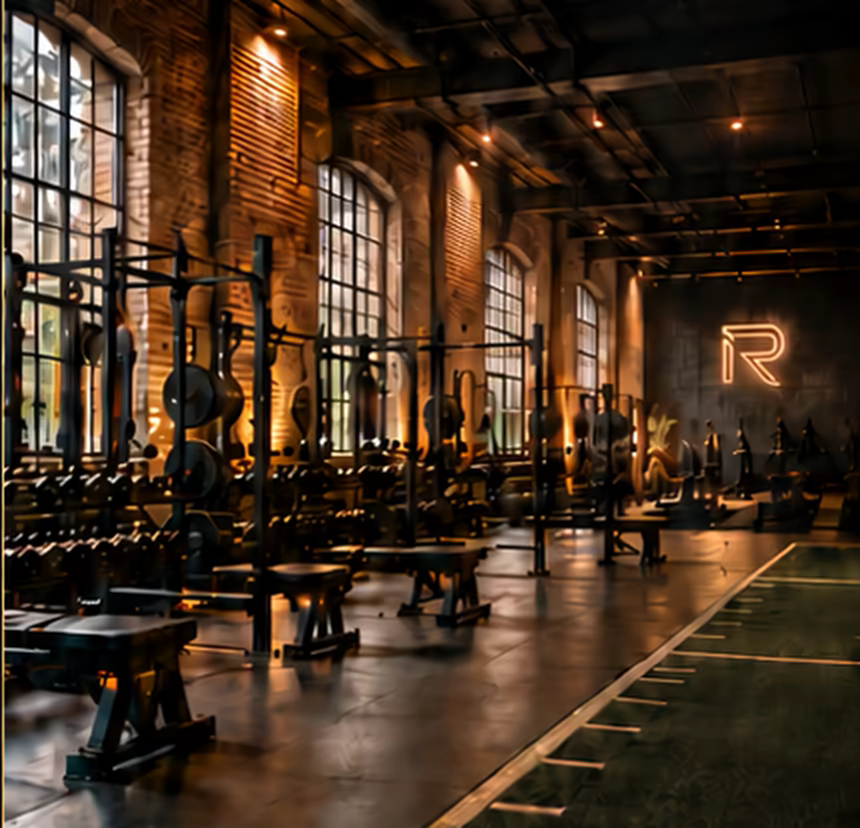 Architectural concept rendering of the planned Recess Uptown fitness floor